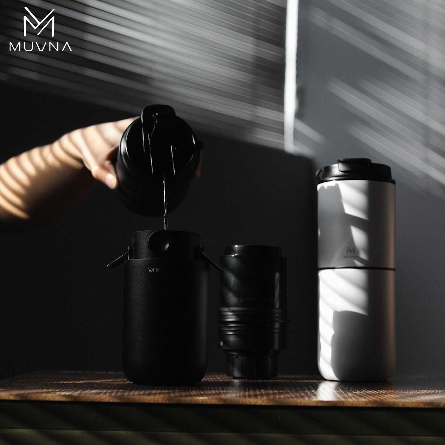 Muvna Portable Pour over Coffee Machine for outdoor travel & Home,3-in-1 pour-over coffee dripper Portable electric grinder
