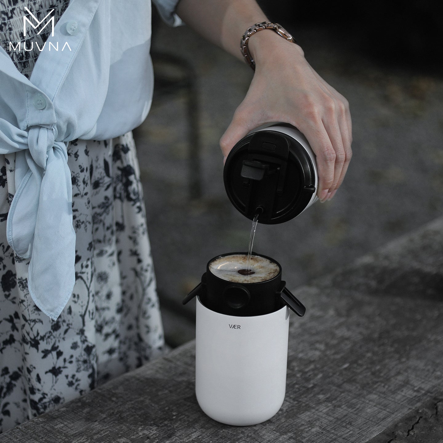 Muvna Portable Pour over Coffee Machine for outdoor travel & Home,3-in-1 pour-over coffee dripper Portable electric grinder