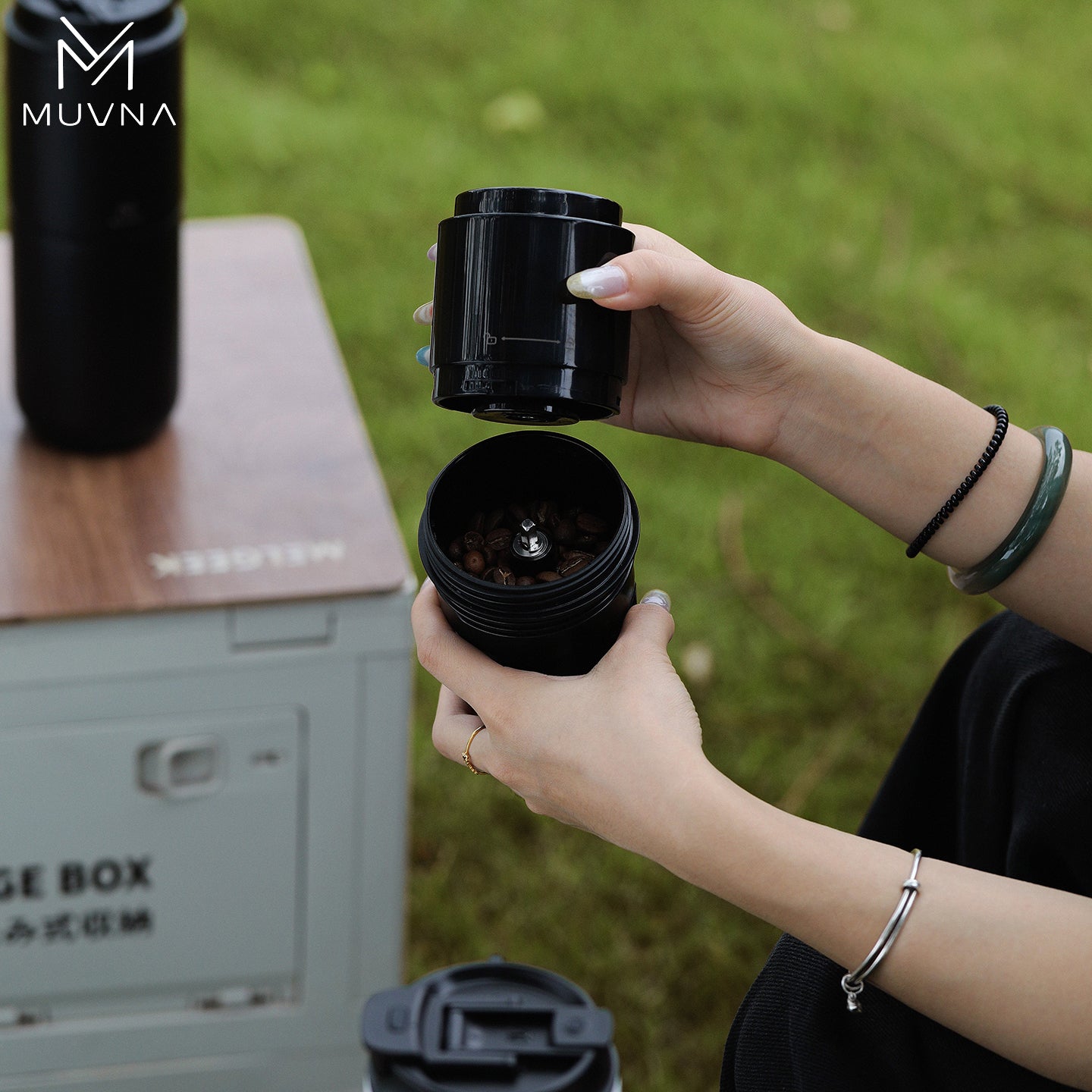 Muvna Portable Pour over Coffee Machine for outdoor travel & Home,3-in-1 pour-over coffee dripper Portable electric grinder