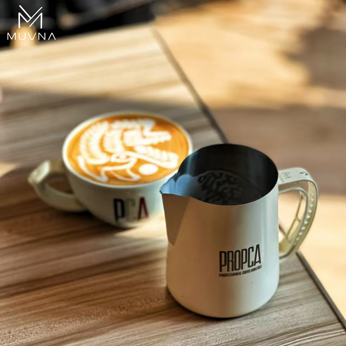 MUVNA DBW Latte Pitcher 600ml Sharp Spout LatteArt Pitcher milk jug barista selection.Ideal for home/camping/coffee shops