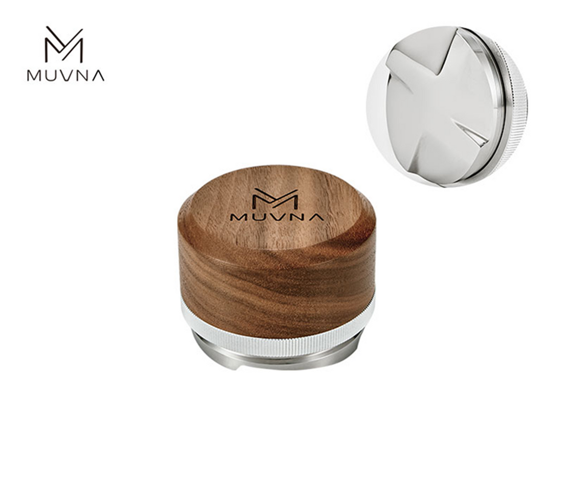 MUVNA Espresso Walnut Handle Stainless Steels Base Distributor