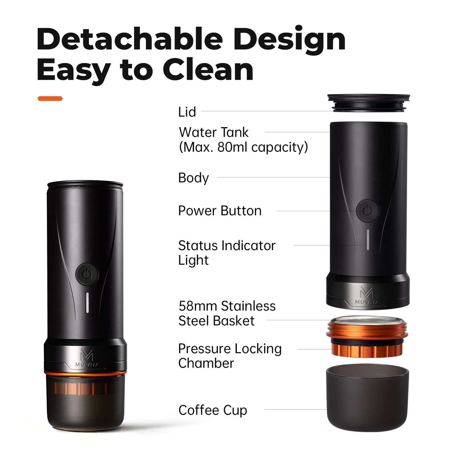MUVNA Espresso Portable Coffee Machine