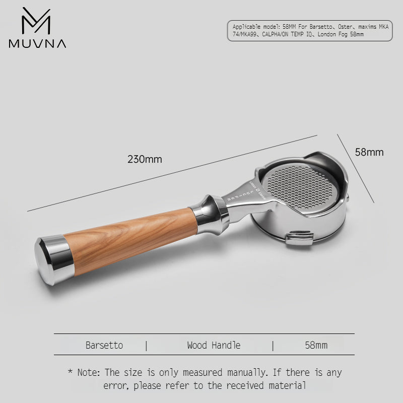 MUVNA Espresso Bottomless Portailfter With Basket Lucifer Series