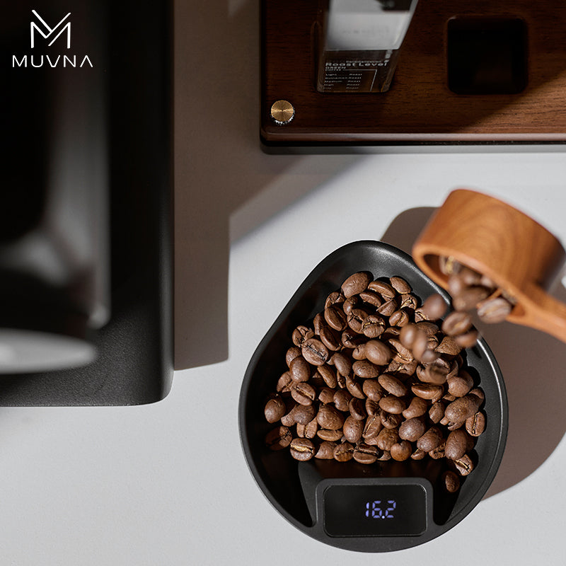 MUVNA ABS Electronic Scale Coffee Bean Tray-Walnut