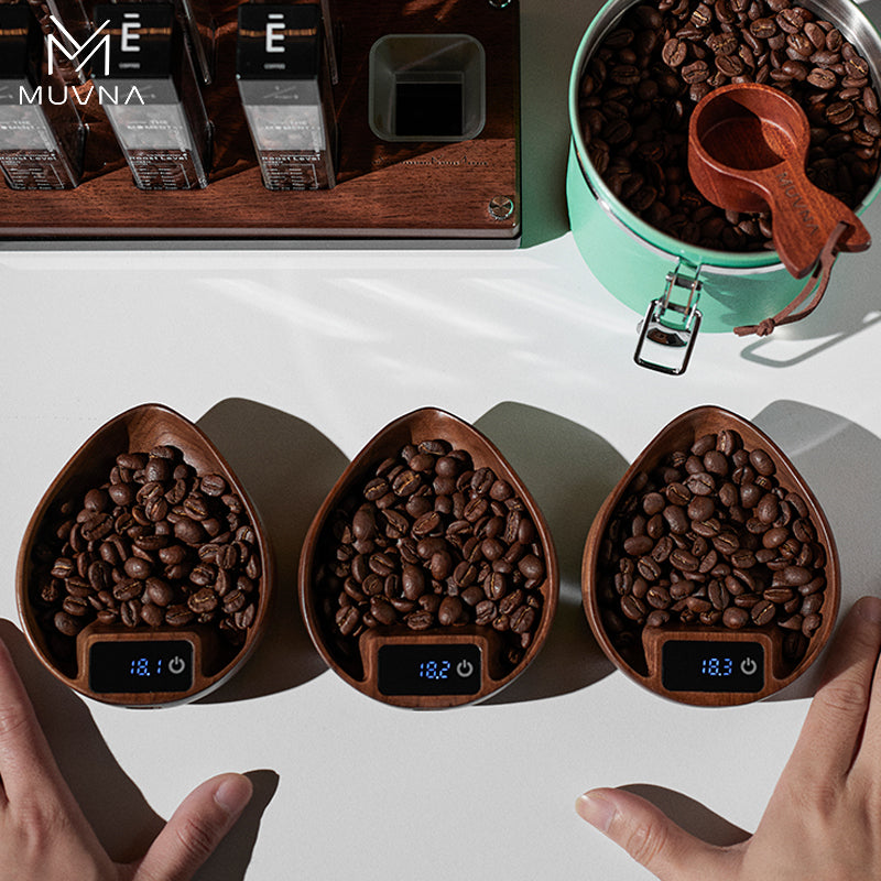 MUVNA Electronic Scale Coffee Bean Tray-Walnut