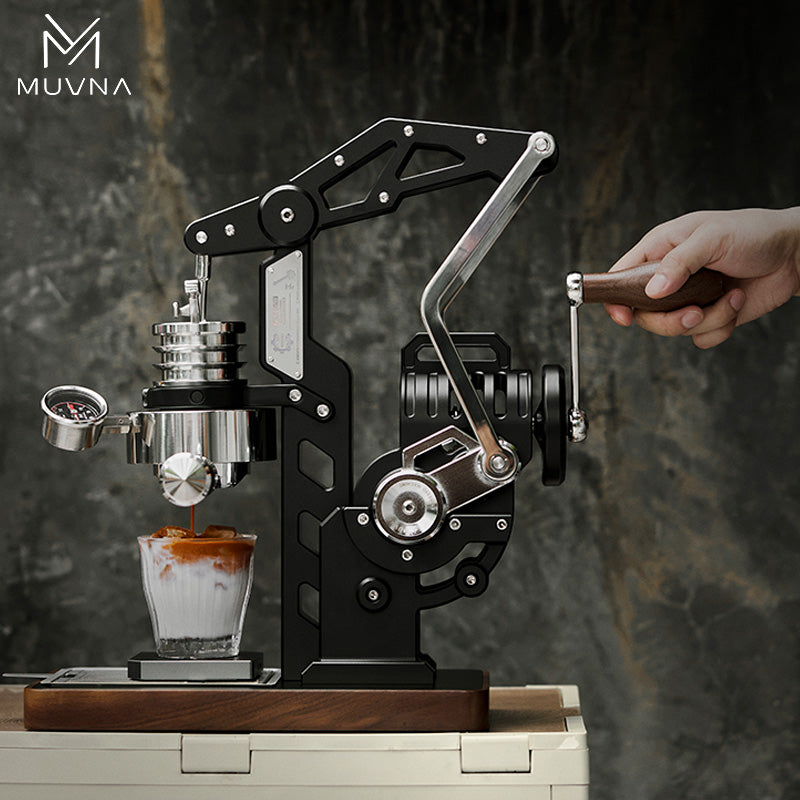 MUVNA Semi-automatic hand cranked machine full mechanical variable pressure 58mm coffee maker set