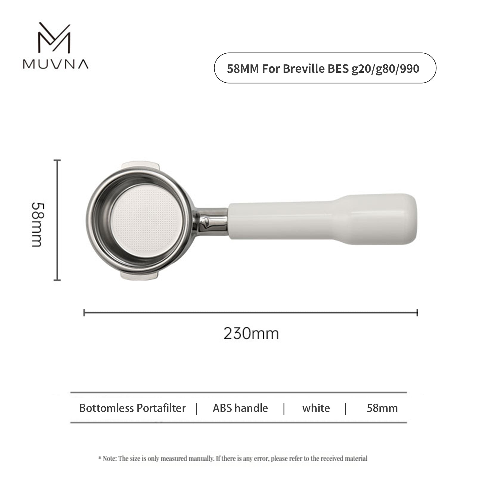 MUVNA Espresso ABS Bottomless Portafilter With Filter Basket