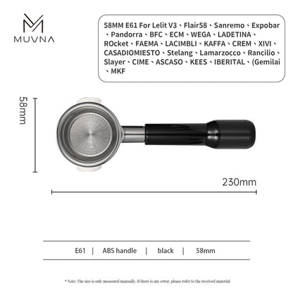 MUVNA Espresso ABS Bottomless Portafilter With Filter Basket